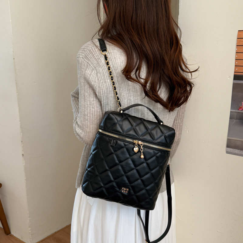 2026-May Backpack PU Leather Backpack for Women Quilted
