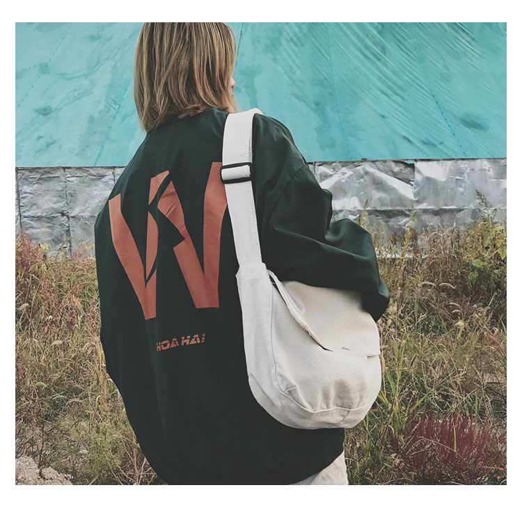 Large-capacity canvas shoulder tote bag