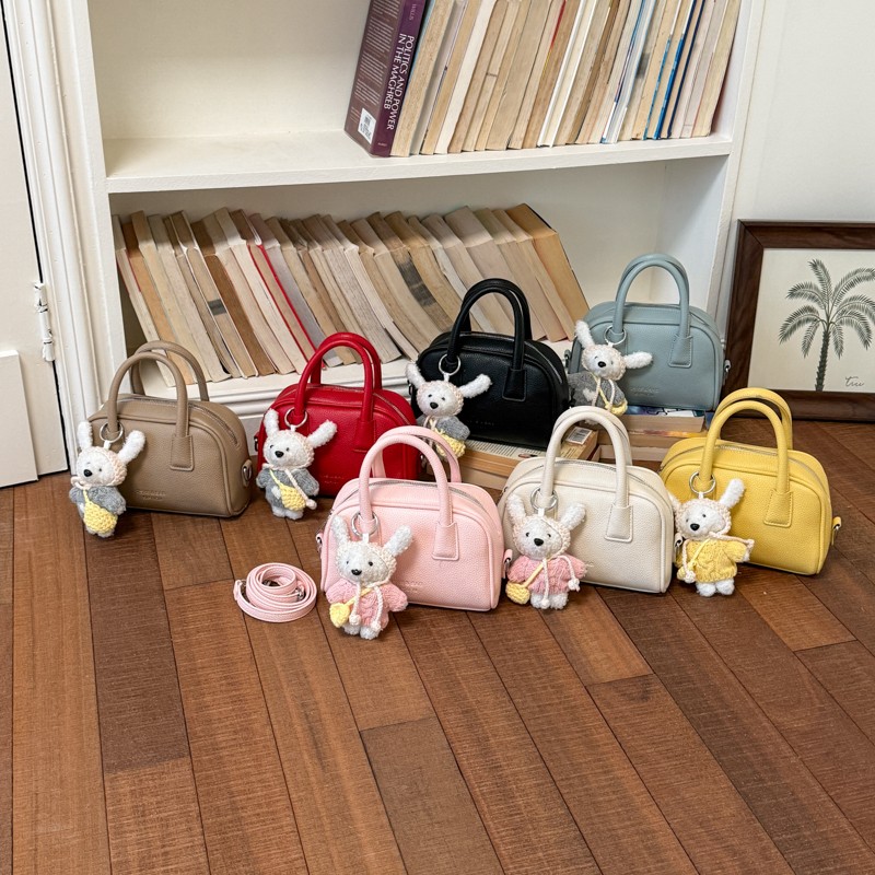 Solid color PU shoulder bag